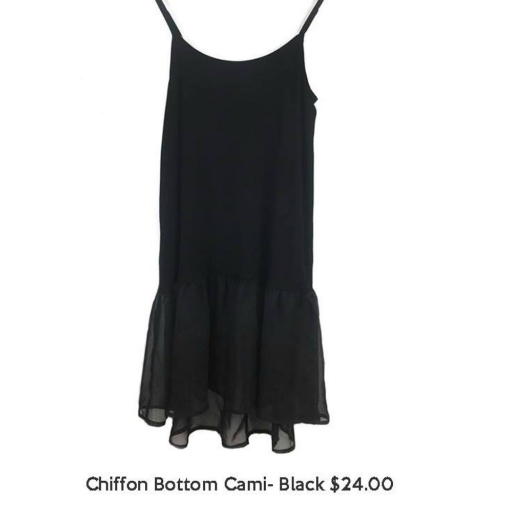 New Black Chiffon Bottom Cami
